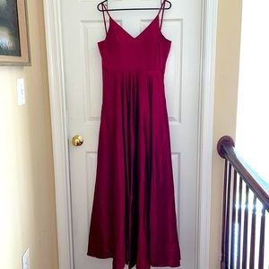 Deep red long dress